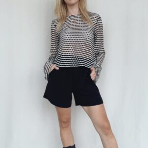 Langarmshirt mit Lochmuster Ladessa