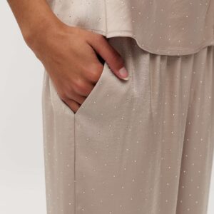 Satinhose mit Strasssteinen Asaka