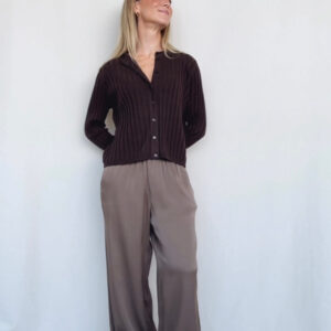 7/8-Satinhose mit weitem Bein