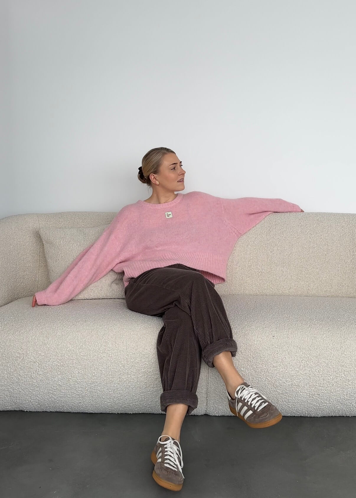 Verkürzter Strickpullover